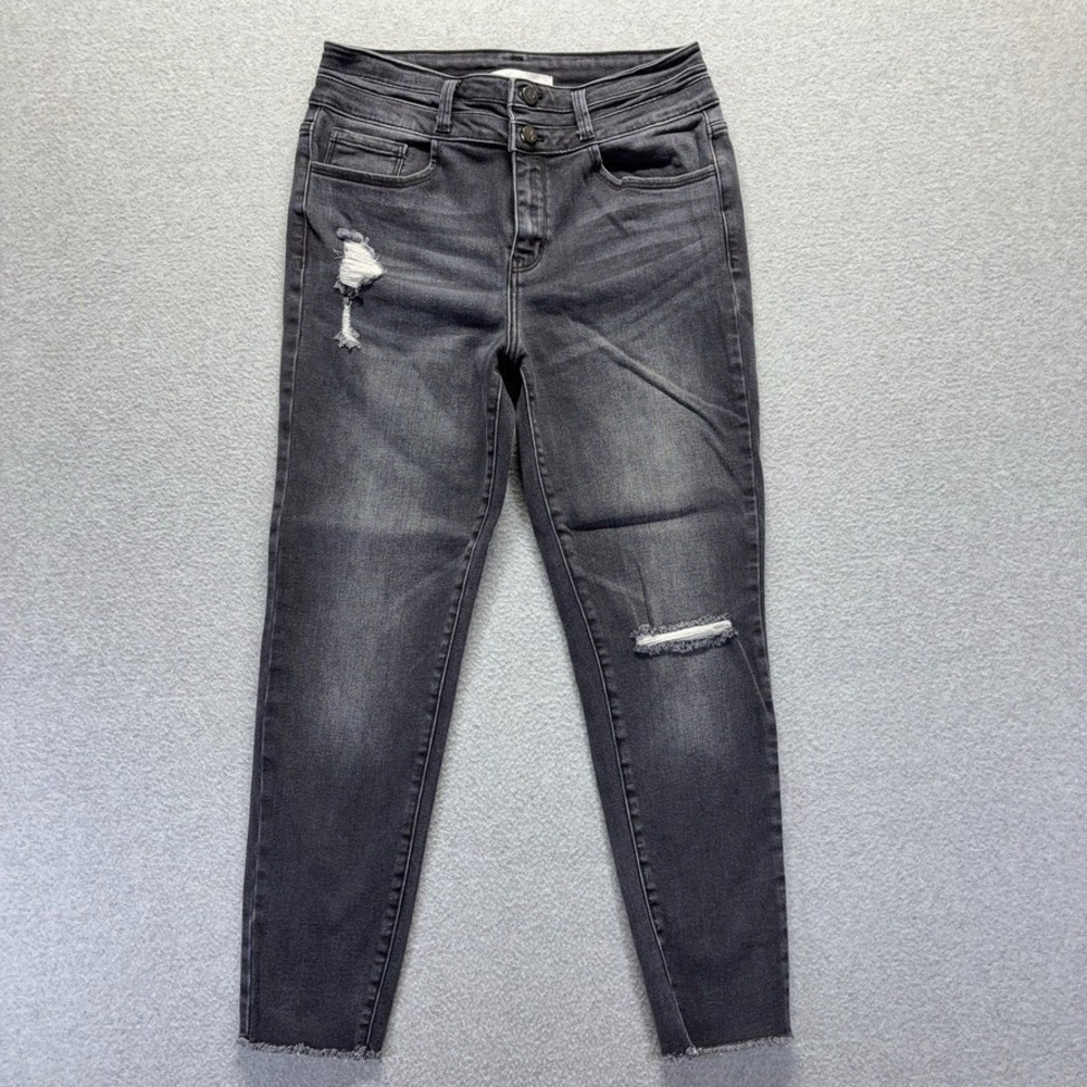 KanCan Signature Jeans Womens 30 Black Skinny High Rise Stretch Distressed Denim
